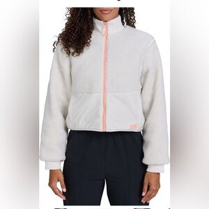 NWT BAD BIRDIE THE COZY JACKET- Fleece Sherpa  - WHITE ONYX Sz M $160